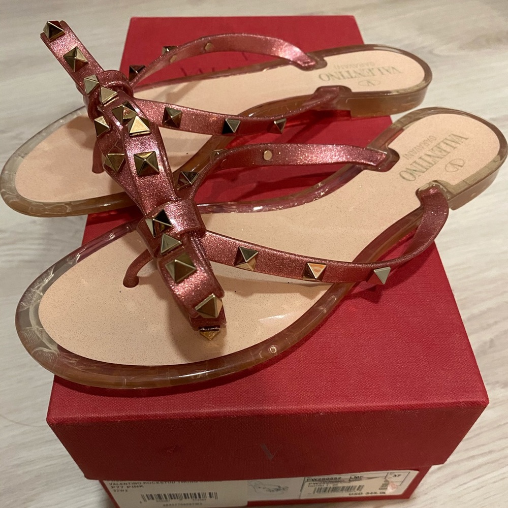 Authentic Valentino Rockstud Thong Sandals